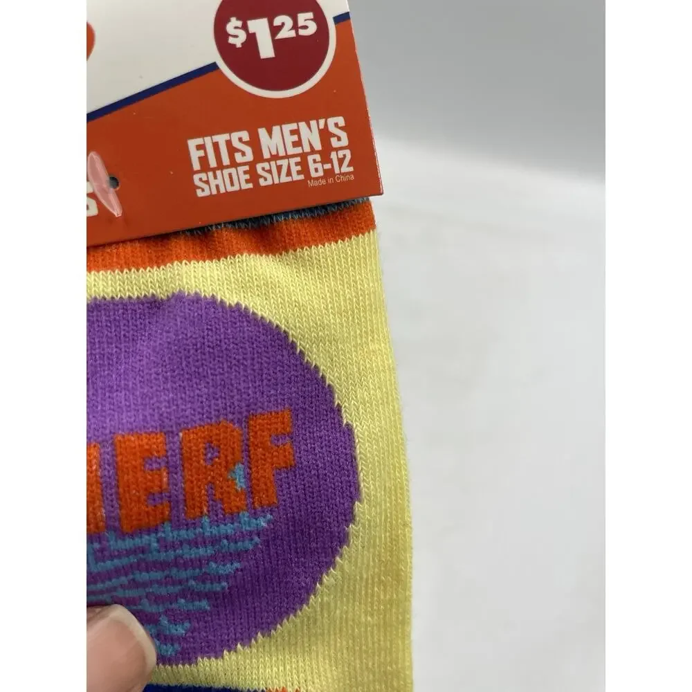 Nerf Men's Novelty Crew Socks 1 Pair Multicolor Shoe 6-12